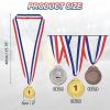 PATIKIL 24 Pieces Gold Silver Bronze Award Medals, 2-Inch Award Medals 1st 2nd 3rd Prizes with Ribbon for Team Games Sports Competitions view 2