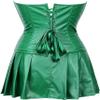 DKCHENH Women's Punk Rock Faux Leather Steampunk Corset gothic bustier skirt set costume.green bustier,Large Skirt. view 3
