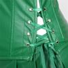 DKCHENH Women's Punk Rock Faux Leather Steampunk Corset gothic bustier skirt set costume.green bustier,Large Skirt. view 4