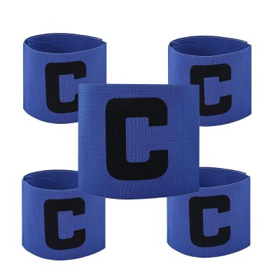 5Pcs Elastic Soccer Captain Armband,Adjustable Soccer Team Leader Armband,Football Basketball Player Bands for Adult Youth,Sports Player Bands Group Armband,Anti-Drop (5pcs Blue)