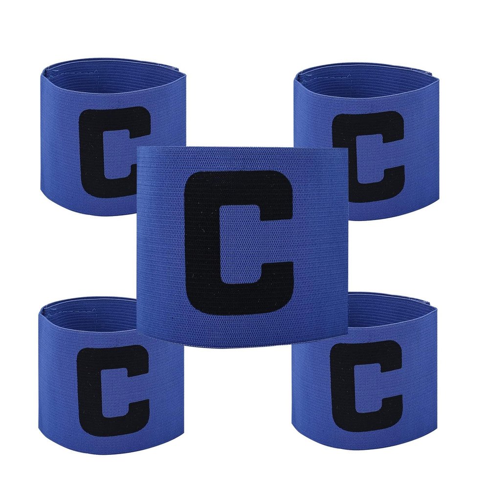 5Pcs Elastic Soccer Captain Armband,Adjustable Soccer Team Leader Armband,Football Basketball Player Bands for Adult Youth,Sports Player Bands Group Armband,Anti-Drop (5pcs Blue)