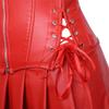 DKCHENH Women's Punk Rock Faux Leather Steampunk Corset gothic bustier skirt set costume.red bustier,X-Large Skirt. view 4