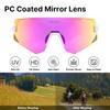 SQUALO Polarized Sunglasses, UV Protection Cycling Sunglasses for Women Men, Windproof Goggles with Mirror Lens (White/Pink) view 4