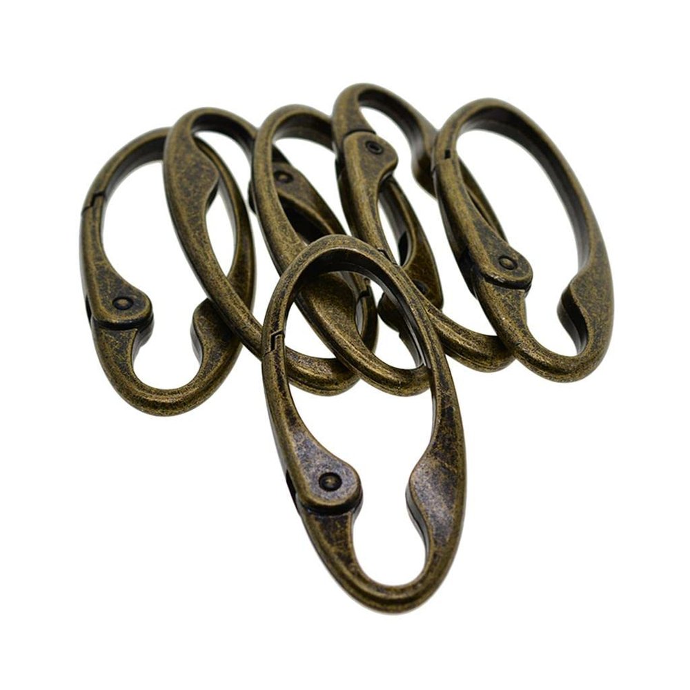 NineFit Basics 6 Pieces Vintage Bronze Oval Carabiner Spring Snap Hooks Clip Key Chain DIY