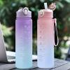 RLOKK Fitness Portable Water Bottle Medium Cup Gradient Water Bottle Outdoor Scrub 900ml Sports Water Cup view 2