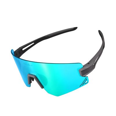 SQUALO Polarized Sunglasses, UV Protection Cycling Sunglasses for Women Men, Windproof Goggles with Mirror Lens (Grey/Green)