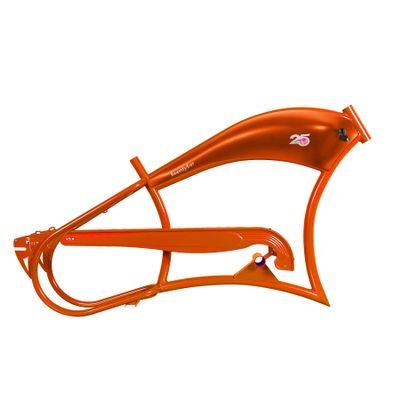 Tracer twenty5 E-Bike 26" Stretch Cruiser Steel Frame and Chain Guard for 26" x3.0, 4.0 Tire Orange
