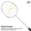 Hundred Powertek 200 PRO Badminton Racquet | White | Standard | Aluminium | Unisex | Strung | Lightweight 3.35 oz | Durable | G5 Grip | 18-20 lbs Tension | Head Cover view 2