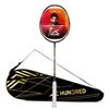 HUNDRED Powertek 2000 PRO Badminton Racquet | Black | Standard | Graphite | Unisex | Strung | 3.17 oz Weight | G6 Grip | Max Tension 22-24 lbs | Full Cover Included | Lightweight Durable view 1