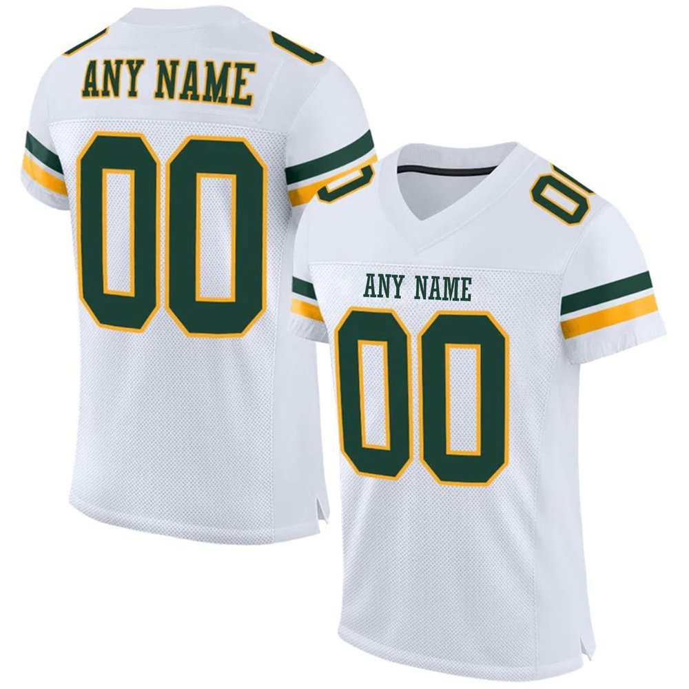 Custom Football Jersey Personalized Team Name Number Practice Jerseys Customized Football Shirt for Men Youth Women White,Green,Gold2