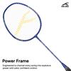 HUNDRED Powertek 200 PRO Badminton Racquet | Navy | Standard | Aluminium | Unisex | Strung | Lightweight 3.35 oz | Durable | G5 Grip | 18-20 lbs Tension | Head Cover view 2