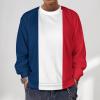 Fattyeery Mens Pullover Sweatshirts French Flag Hoodie Sweatshirts for Adult Casual Unisex Sweatshirt L view 2