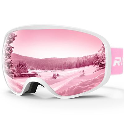 RIOROO Kids Ski Goggles, Toddler Snowboard Goggles For Boys Girls Aged 3-14, 100% UV Protection OTG Ski Goggles