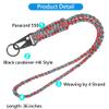 LAREDTREE Heavy Duty Paracord Lanyard Keychain, Paracord Necklace Cell Phone Keychain Whistles Wrist Braided Strap (Red Flower) view 2