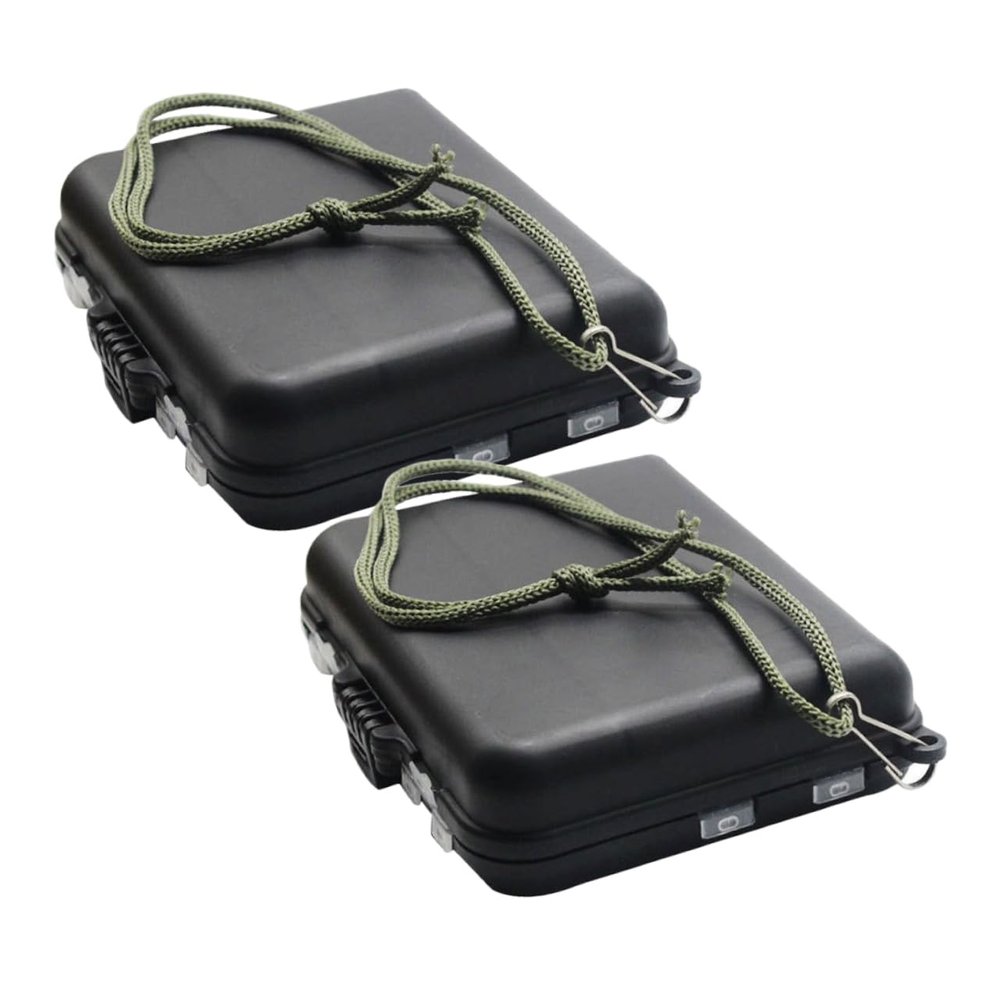 BESPORTBLE 2pcs Fishing Tackle Storage Box Portable Bait Organizer with Compartments Durable Fishing Tool Holder for Easy Carrying and Classification