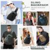 SEAFEW Small Green Sling Crossbody Backpack Shoulder Bag for Men Women - Mini One Strap Sling Bag Fanny Pack Daypack, Waterproof Nylon Chest Bag for Motorcycle Hiking Travel Gym Sport view 2