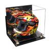 Better Display Cases Acrylic Motorcycle Motocross or Nascar Racing Helmet Display Mirror Case, Gold Risers, Wall Mount and Clear Base - 16" x 13" x 14" (A024/V61) view 1