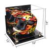 Better Display Cases Acrylic Motorcycle Motocross or Nascar Racing Helmet Display Mirror Case, Gold Risers, Wall Mount and Clear Base - 16" x 13" x 14" (A024/V61) view 2