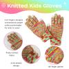 Kids Hat Scarf Gloves Set Toddler Winter Knit Beanies Neck Warmer Gaiter (Rainbow) view 4
