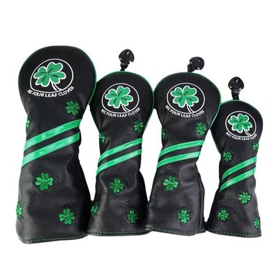 4pcs Waterproof Golf Club Head Cover Hybrid UT Wood Driver Headcover, Black
