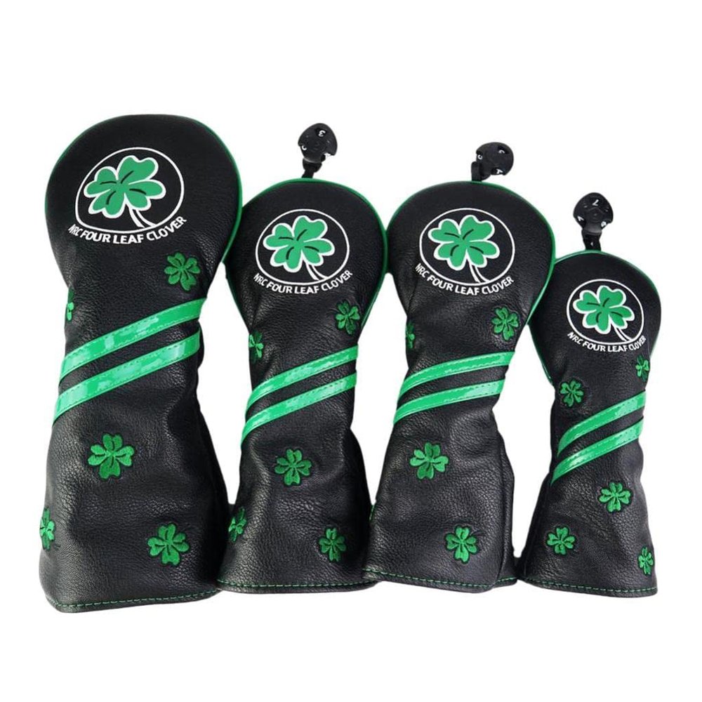 4pcs Waterproof Golf Club Head Cover Hybrid UT Wood Driver Headcover, Black