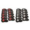 NineFit Basics Golf Iron Headcover Club Head Cover Protection Sticker Closure, Black+Red view 3