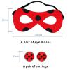 WeKen Lagybug Mask + Ladybug Clip on Earrings Black Spot Red Mask and Ladybug Earrings Set for Ladybug Cosplay view 2