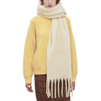 MININAI Women Chunky Scarf, Soft Warm Winter Scarf for Cold Weather, Christmas Blanket Scarves Pashmina Shawl Wrap (Beige)