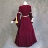 Women's Renaissance Trumpet Sleeve Princess Dress Lace Up Floor Length Victorian Vintage Medieval Ball Gown Costume view 4