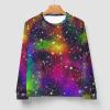 Bright Colorful Abstract Galaxy Universe Men's Crewneck Sweatshirt Long Sleeve Pullover Sweater Casual Outwear Tops S view 3
