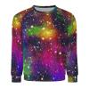 Bright Colorful Abstract Galaxy Universe Men's Crewneck Sweatshirt Long Sleeve Pullover Sweater Casual Outwear Tops S view 4