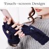 Convertible Touch Screen Gloves Fingerless Warm Gloves Texting Fingers Lined Windproof Cold Weather Freezer Work Gloves (Taro Purple) view 3