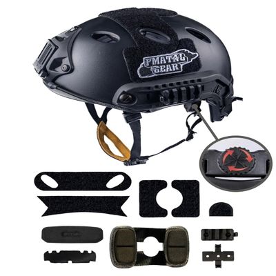 FMATAL GEAR Fast Helmet-PJ Type Airsoft Helmets Tactical Helmet for Paintball Outdoor Sports Helmets Hunting Shooting (M/L, BK)