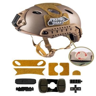 FMATAL GEAR Fast Helmet-PJ Type Airsoft Helmets Tactical Helmet for Paintball Outdoor Sports Helmets Hunting Shooting (M/L, DE)