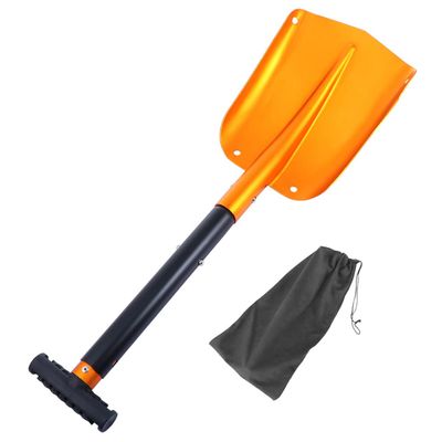 FAVOMOTO Aluminum Snow Shovel Lightweight Emergency Tool for Vehicle Removal Ergonomic Non- Handle for Snowy Days and Outdoor Adventures Easy to Store and Use