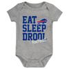 Outerstuff Newborn & Infant Red/Royal/Heather Gray Buffalo Bills Three-Pack Eat, Sleep & Drool Retro Bodysuit Set view 3