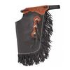 Custom Made Leather Fashion Chinks with Hand Tooled Yoke Set for Men Women Kids Small Medium Large Brown LC-7B (X-Small)
