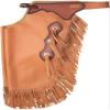 Custom Made Leather Fashion Chinks with Hand Tooled Yoke Set for Men Women Kids Small Medium Large LC-011 (Large) view 1