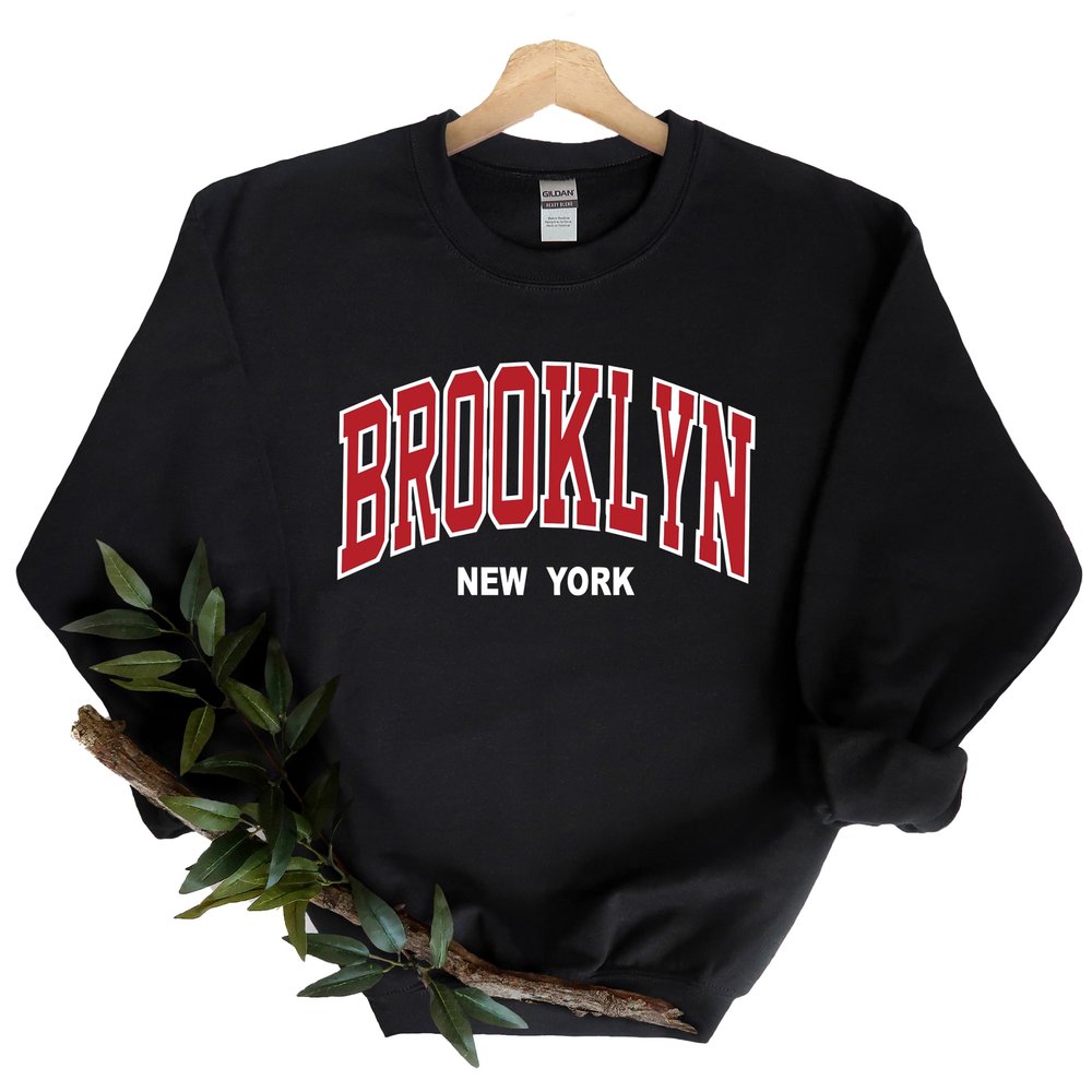 Brooklyn Sweatshirt, Trendy Preppy Sweatshirt, Aesthetic College Crewneck, Minimalist Sweater, Brooklyn New York