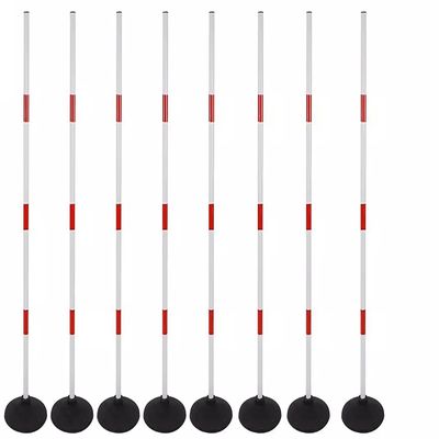 HDYZJQ ABS High Elasticity Agility Poles with Rubber Base, Outdoor Detachable Sports Training Slalom Poles for Team Training, Skills Training,4/5/6ft(9 Pole,1.8m(6ft))