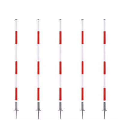 HDYZJQ 1m/1.5m/1.8m Height Soccer Agility Training Poles, 5 Pcs Spring Loaded Slalom Poles with Metal Spikes, for Football Technical Skills Speed Agility Training(1.8m(6ft))