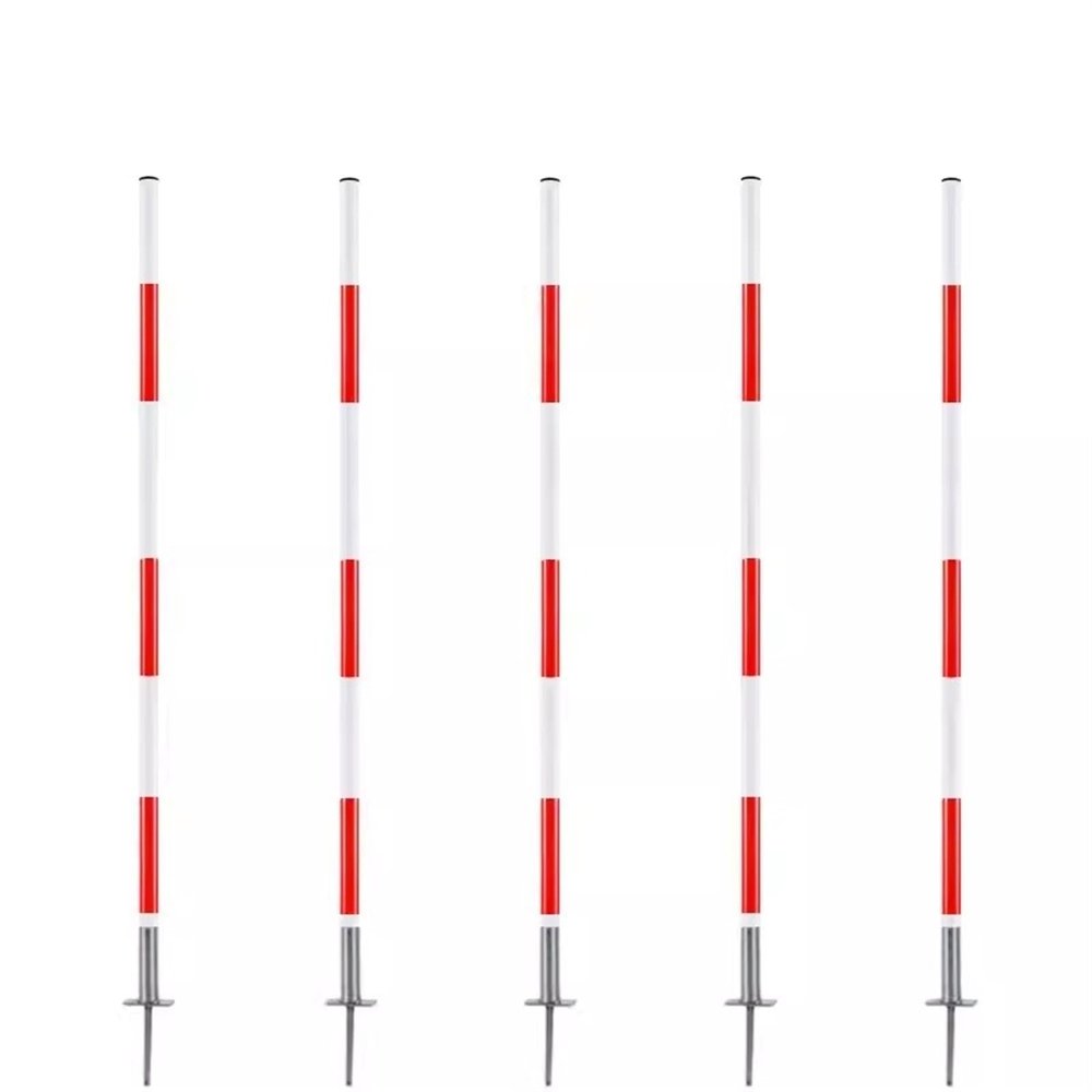 HDYZJQ 1m/1.5m/1.8m Height Soccer Agility Training Poles, 5 Pcs Spring Loaded Slalom Poles with Metal Spikes, for Football Technical Skills Speed Agility Training(1.8m(6ft))
