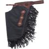 Custom Made Leather Fashion Chinks with Hand Tooled Yoke Set for Men Women Kids Small Medium Large Black LC-038 (Medium) view 1