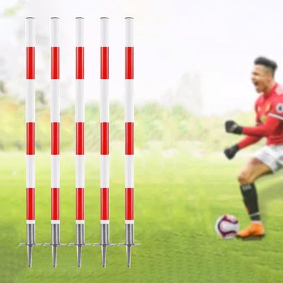 HDYZJQ 5pc Agility Poles for Turf, Soccers Training Slalom Poles with Metal Spikes, Highly Visible Agility Training Equipment for Soccer Drills(1.5m(5ft))