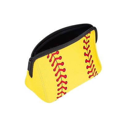 mocrel Large Sports Ball Bag Mesh for Holding Softball Portable Storage Bag, Zipper Waterproof Bag, Outdoor Ball Organizer Bag Put eight softballs (Yellow)