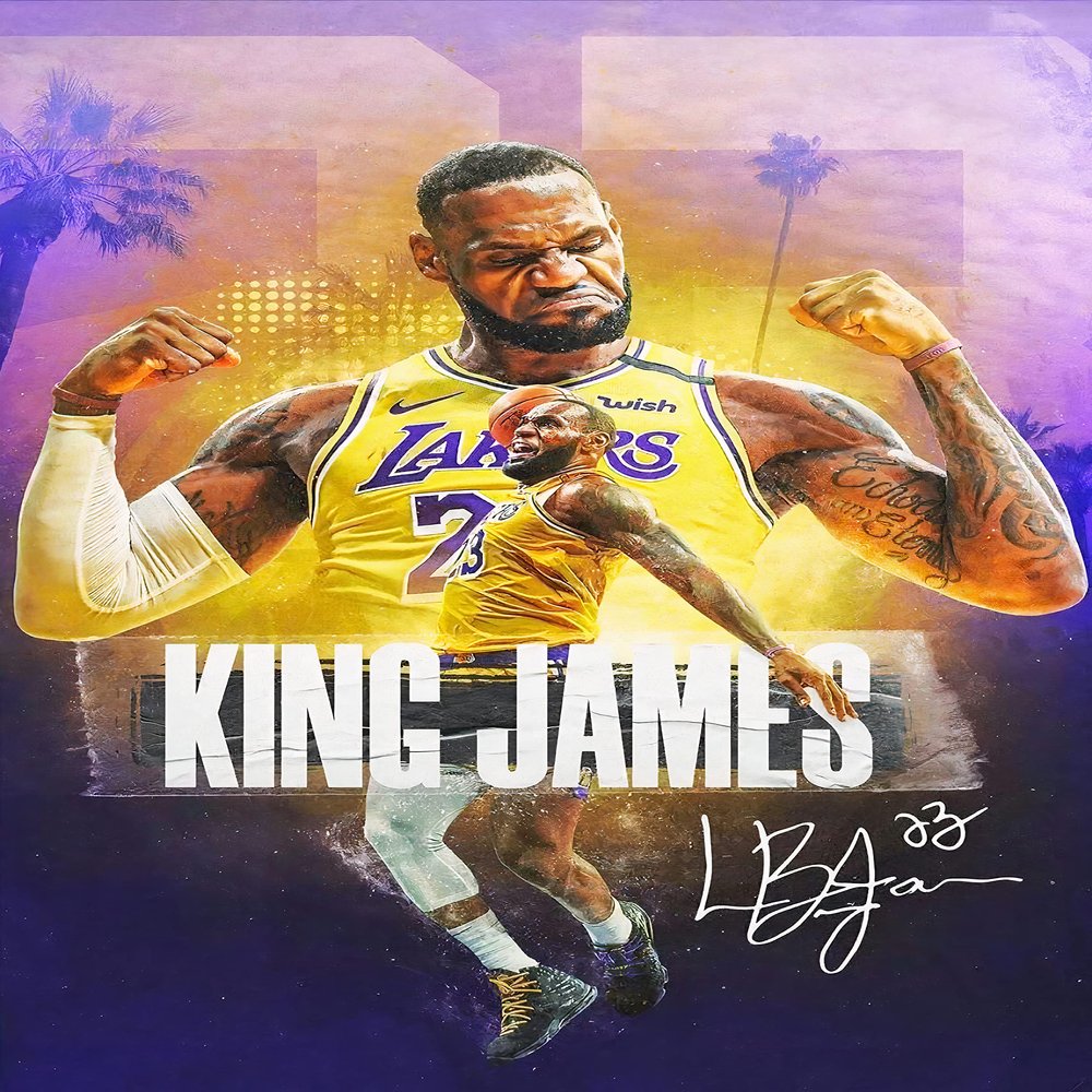 LeBron James Basketball Star Art Sports Posters Home Decor Kids Room Wall Art Prints Friends Colleagues Gifts 12x18inch(30x45cm)
