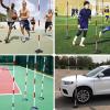 HDYZJQ 4/5/6ft Training Agility Poles, Sports Training Slalom Poles for Kids Adults, Training Poles Football Outdoor Sports Exercise and Pet Training(with 1.1kg Base,1.8m(6ft)) view 2