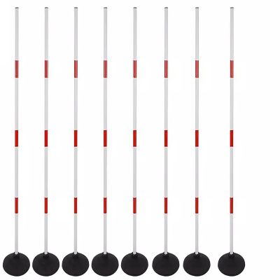 HDYZJQ ABS High Elasticity Agility Poles with Rubber Base, Outdoor Detachable Sports Training Slalom Poles for Team Training, Skills Training,4/5/6ft(9 Pole,1.2m(4ft))