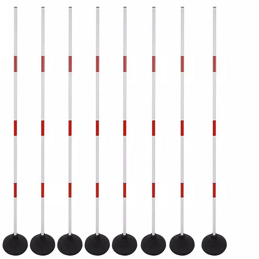 HDYZJQ ABS High Elasticity Agility Poles with Rubber Base, Outdoor Detachable Sports Training Slalom Poles for Team Training, Skills Training,4/5/6ft(9 Pole,1.2m(4ft))