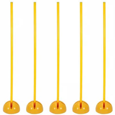 HDYZJQ 5Pcs Slalom Training Agility Poles with Optional Base, Sports Training Slalom Poles for Agility/Speed Multi Sport Training,Yellow Soccer Agility Poles(A Combo,1.5m(5ft))